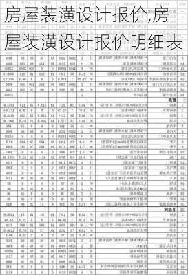 房屋装潢设计报价,房屋装潢设计报价明细表