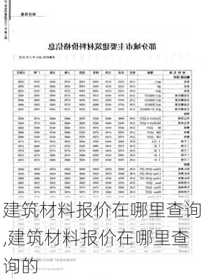 建筑材料报价在哪里查询,建筑材料报价在哪里查询的