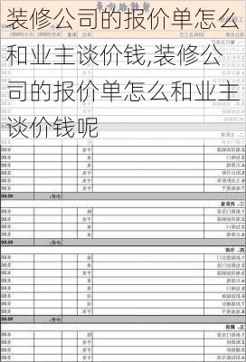 装修公司的报价单怎么和业主谈价钱,装修公司的报价单怎么和业主谈价钱呢