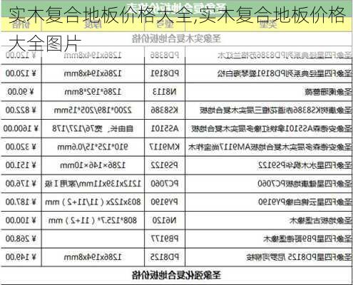 实木复合地板价格大全,实木复合地板价格大全图片