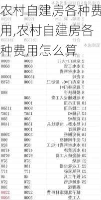 农村自建房各种费用,农村自建房各种费用怎么算