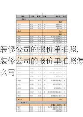 装修公司的报价单拍照,装修公司的报价单拍照怎么写