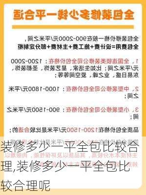 装修多少一平全包比较合理,装修多少一平全包比较合理呢