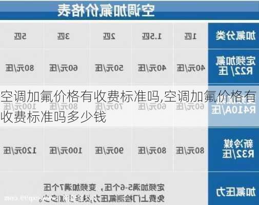 空调加氟价格有收费标准吗,空调加氟价格有收费标准吗多少钱