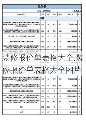 装修报价单表格大全,装修报价单表格大全图片