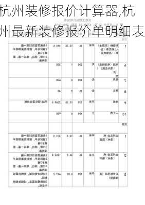 杭州装修报价计算器,杭州最新装修报价单明细表