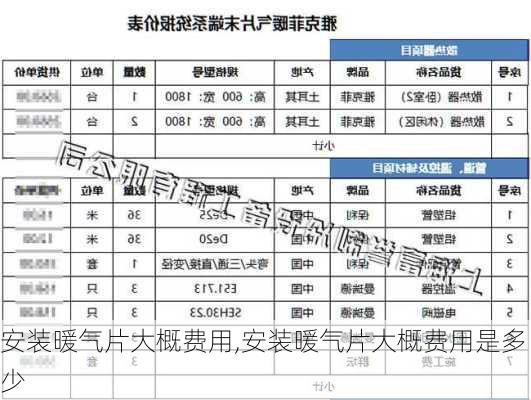 安装暖气片大概费用,安装暖气片大概费用是多少