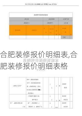 合肥装修报价明细表,合肥装修报价明细表格