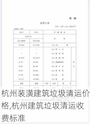 杭州装潢建筑垃圾清运价格,杭州建筑垃圾清运收费标准