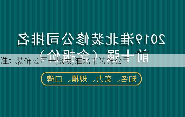 淮北装饰公司一览表,淮北市装饰公司