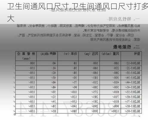 卫生间通风口尺寸,卫生间通风口尺寸打多大