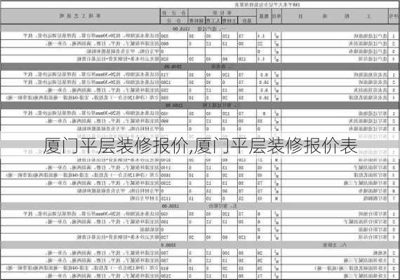 厦门平层装修报价,厦门平层装修报价表