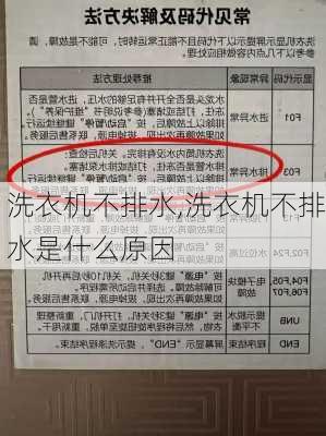 洗衣机不排水,洗衣机不排水是什么原因